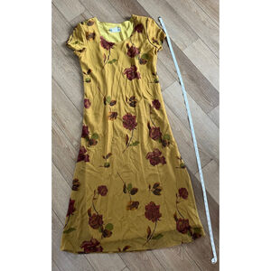 Jessica Howard Mustard Yellow Floral Maxi Dress